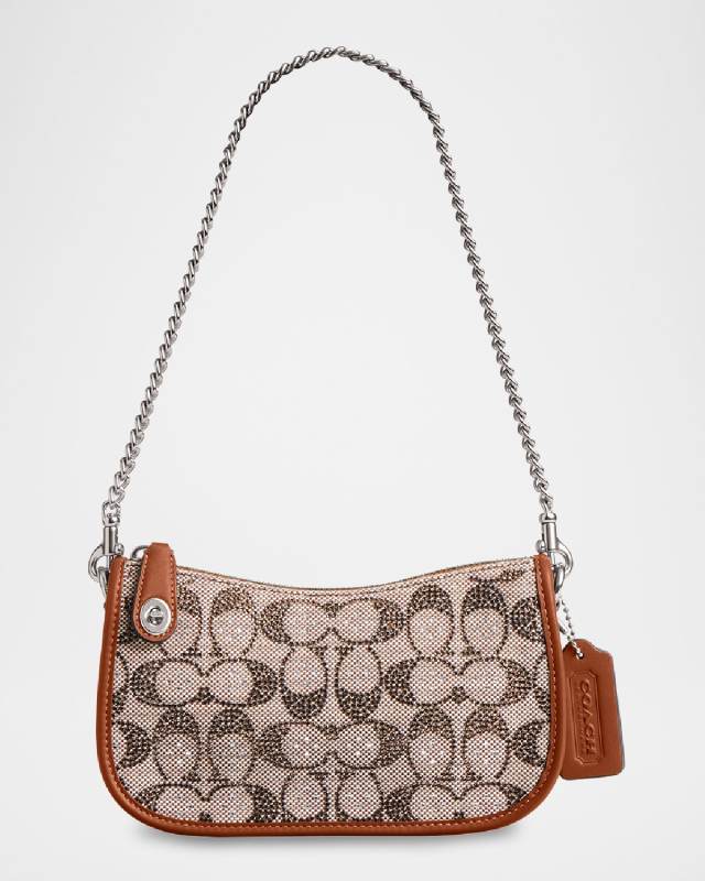 Swinger 20 Crystal Signature Jacquard Shoulder Bag